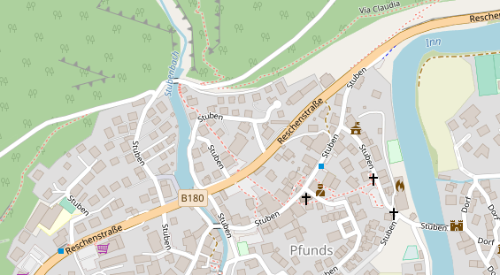 Pension auf Satellitenbild