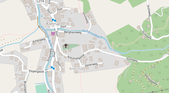 Pension auf Satellitenbild