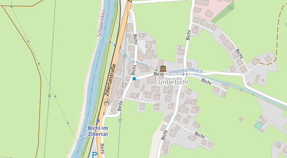 Pension auf Satellitenbild