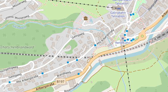 Pension auf Satellitenbild