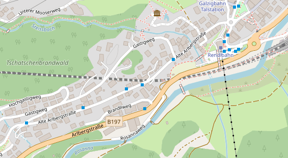 Pension auf Satellitenbild