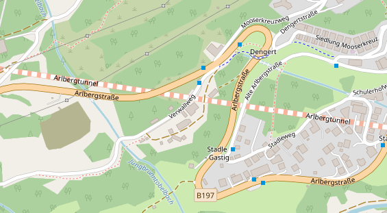 Pension auf Satellitenbild