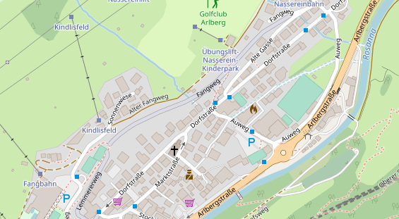 Pension auf Satellitenbild