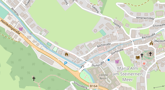 Pension auf Satellitenbild