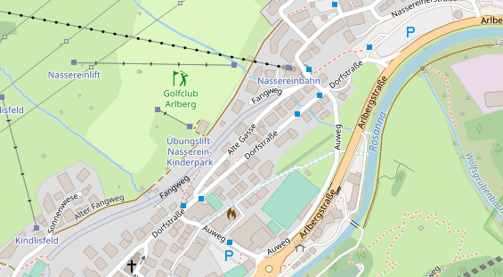 Pension auf Satellitenbild