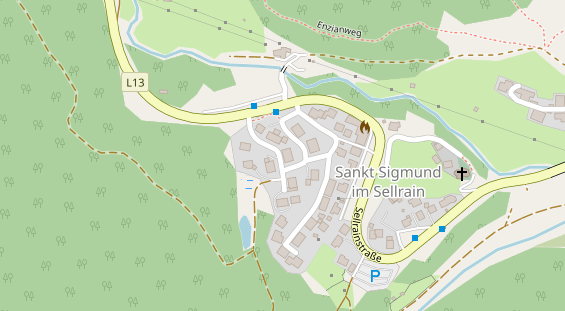 Pension auf Satellitenbild