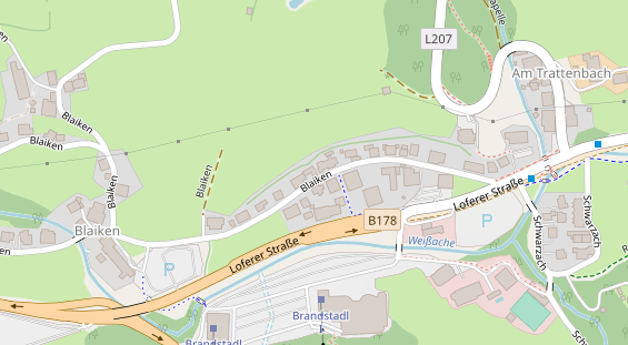 Pension auf Satellitenbild