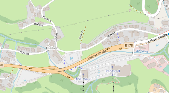 Pension auf Satellitenbild