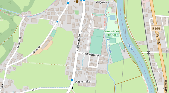 Pension auf Satellitenbild