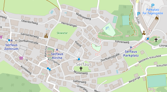 Pension auf Satellitenbild