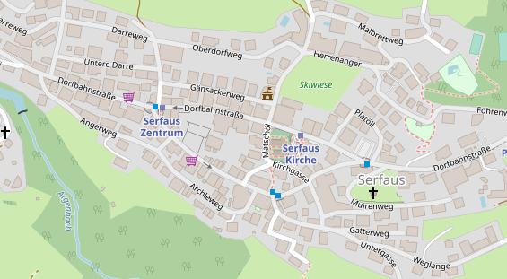 Pension auf Satellitenbild