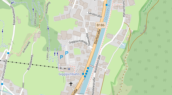 Pension auf Satellitenbild