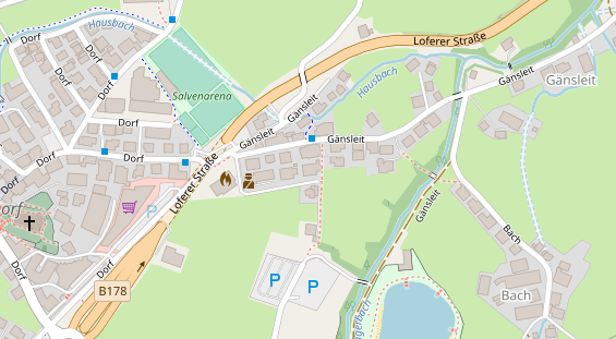 Pension auf Satellitenbild