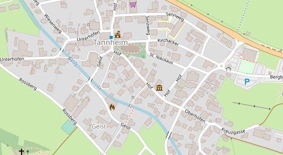 Pension auf Satellitenbild