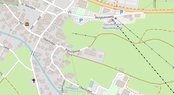 Pension auf Satellitenbild