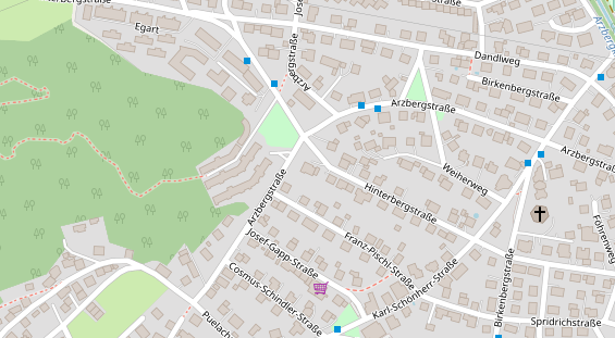 Pension auf Satellitenbild