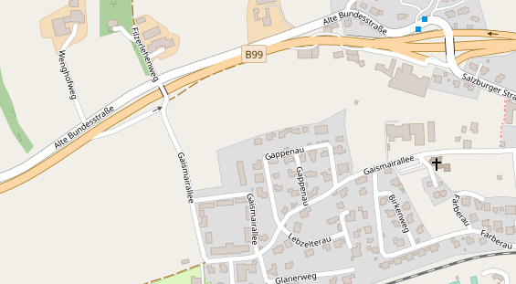 Pension auf Satellitenbild