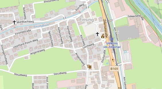 Pension auf Satellitenbild