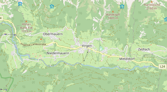 Pension auf Karte
