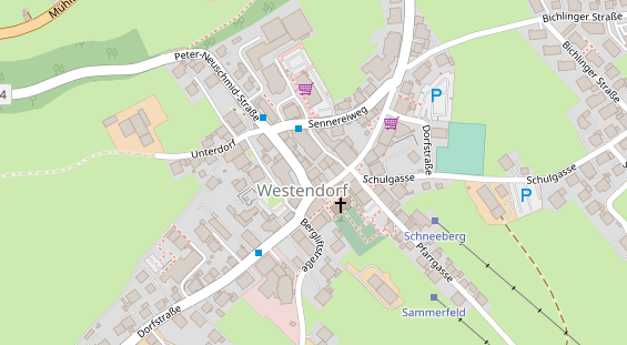 Pension auf Satellitenbild