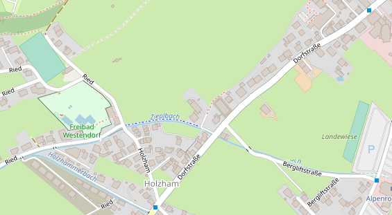 Pension auf Satellitenbild