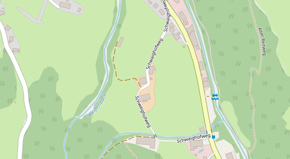 Pension auf Satellitenbild