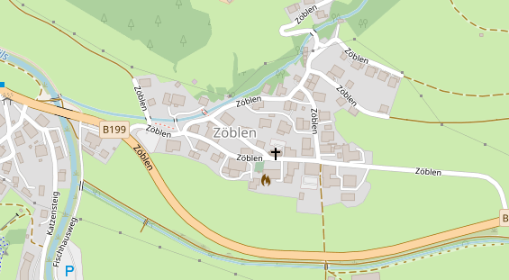 Pension auf Satellitenbild