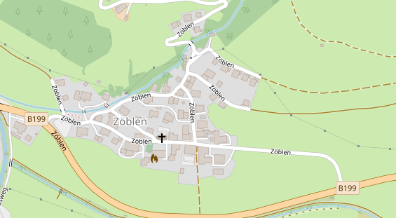 Pension auf Satellitenbild