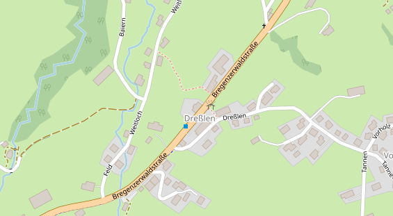 Pension auf Satellitenbild