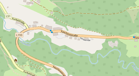 Pension auf Satellitenbild