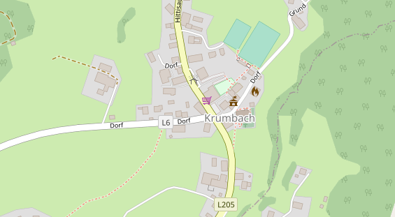 Pension auf Satellitenbild