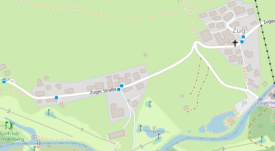 Pension auf Satellitenbild