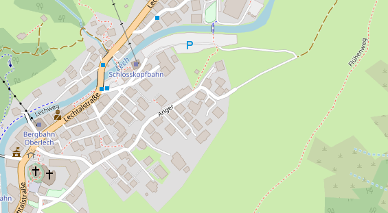 Pension auf Satellitenbild