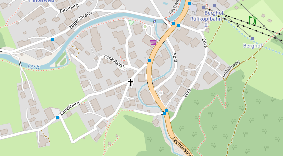 Pension auf Satellitenbild