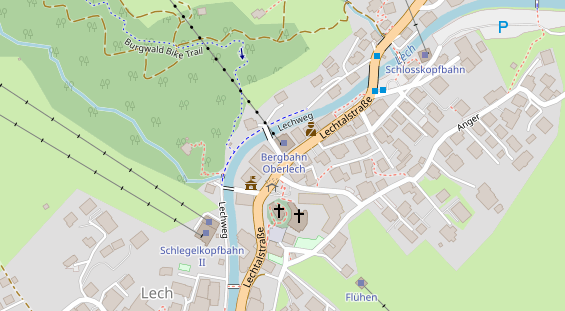 Pension auf Satellitenbild