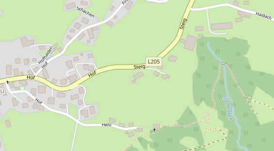 Pension auf Satellitenbild