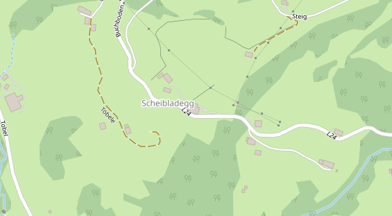 Pension auf Satellitenbild