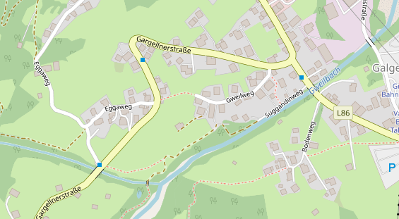 Pension auf Satellitenbild