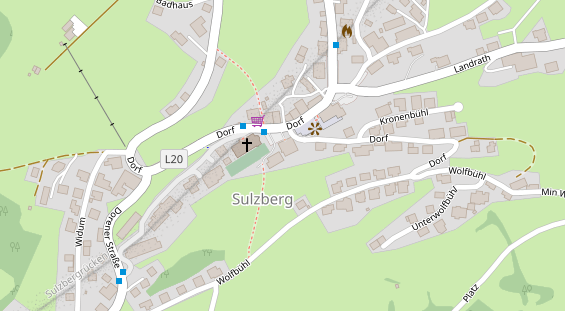 Pension auf Satellitenbild