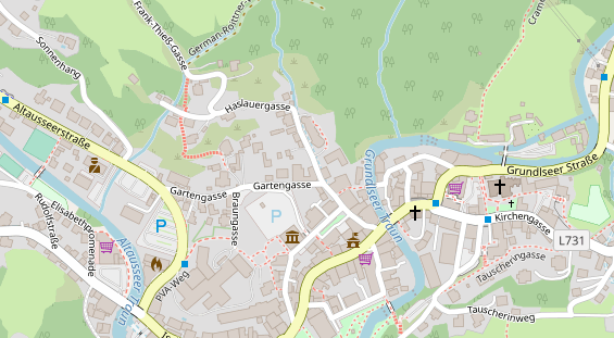 Pension auf Satellitenbild