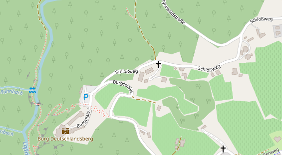 Pension auf Satellitenbild