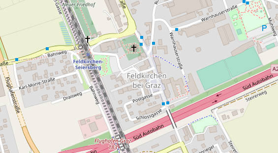 Pension auf Satellitenbild