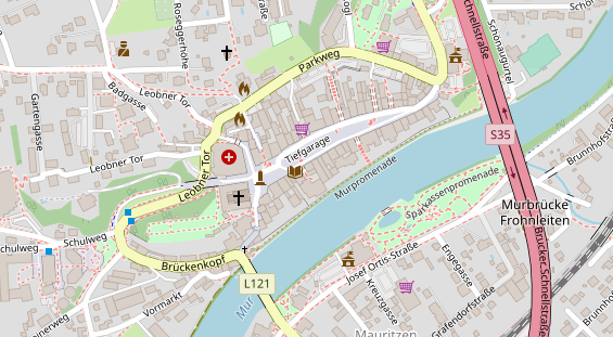 Pension auf Satellitenbild