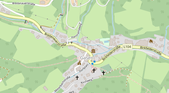 Pension auf Satellitenbild