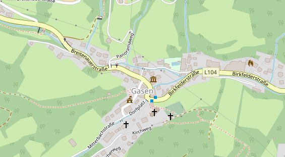 Pension auf Satellitenbild