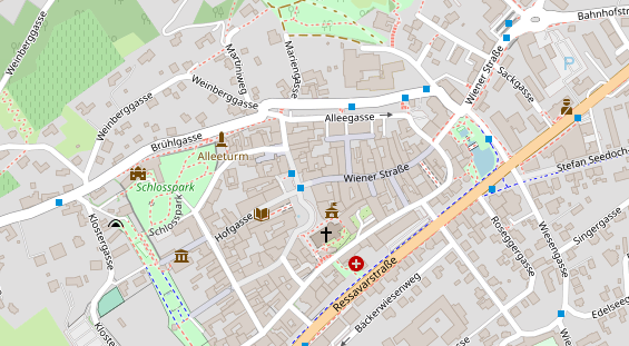 Pension auf Satellitenbild