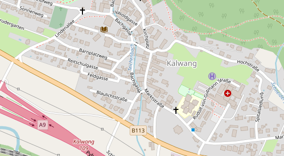 Pension auf Satellitenbild