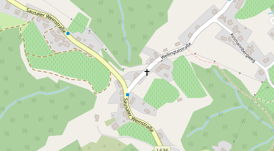 Pension auf Satellitenbild