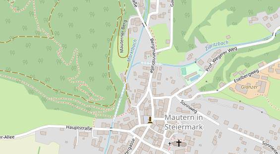 Pension auf Satellitenbild