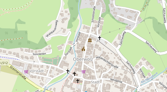 Pension auf Satellitenbild